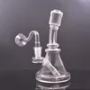 Bong en verre de 6 pouces le moins cher avec narguilés femelles de 14 mm bouteille épaisse Dab Rig eau Bongs recycleur plates-formes moyennes avec tuyau de brûleur à mazout en verre mâle Dhl gratuit