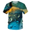 Herr t-skjortor droppar vatten män t-shirt harajuku rolig mode kort ärm den 3D-tryck avslappnade
