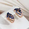 Dangle Earrings JULYDREAM Hollow Inlay Geometric Blue Zircon Drop Trendy 585 Gold Color Party Accessories Women Light Luxury Jewelry