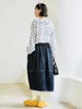 Camicette da donna IMAKOKONI Design originale a maniche lunghe girocollo Pullover Wave Dot T-shirt cuciture in pizzo Casual Top 223761