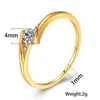 Кольца Минималистское женское маленькое кольцо с круглым камнем Симпатичное обещание из желтого золота Обручальное кольцо Бохо Винтажные обручальные кольца для женщин AA230412