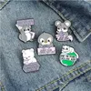 Cartoon Accessories Just One More Mouse Enamel Brooches Pin For Women Fashion Dress Coat Shirt Demin Metal Funny Brooch Pins Badges Dhzxb