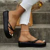 Slippers Solid Womens Thong Flip Flops Summer Thick Sole Platform Wedge Beach Shoes Slides Female Fashion Basic Non-Slip Sandals