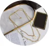 Women Luxury Design Brand Double Letter Pendant Necklaces Simple 18K Gold Plated Sweater Link Chain Newklace Clavicular Chains Wedding Party Jewerlry Accessories