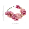 Decorative Flowers Floral Garland Crown Bridesmaid Hair Accessories Summer Front Door Wreath Halloween