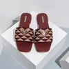 Luxury Embroidered Fabric Slippers Black Beige Multicolor Embroidery Mules Womens Home Flip Flops Casual Sandals Leather Flat Slide Rubber factory outlet