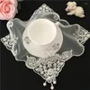 Tapis de table moderne perles broderie napperon napperon tissu thé napperon tasse plat tasse à café noël à manger pad cuisine