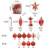 Fiori decorativi 40 pezzi decorazioni miste di palline di Natale 2023 palline di Natale albero di Natale ornamento appeso per la decorazione della festa in casa da 4 a 15 cm