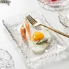 Teller Japanisches Zuhause Kristallglas Teller Geschirr Nachmittagstee Dessert Kreatives Restaurant Sushi Serviertablett
