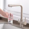 Küchenarmaturen Wasser mit Punkt-Messing-Reiniger Dual-Sprayer Trinken Gefilterter Wasserhahn Spülbeckenmischer Torneira 230411