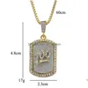 Pendant Necklaces Fashion Mens Hip Hop Necklace Jewelry Iced Out Dog Tag Gold Box Chain Drop Delivery Pendants Dhgarden Otscw