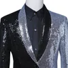 Ternos masculinos blazers preto e prata costura terno jaqueta masculina brilhante lantejoulas vestido jaquetas para festa de casamento programa desempenho masculino blazers 231110