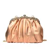 Evening Bags Glitter Laser Women's Leather Cloud Retro Chain Crossbody Luxury Pleated Dumpling Handbag Party Clutch 230412