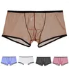 Underpants Men See Through Boxer Briefs Shorts Ultra-thin Underwear Panties Mesh Low Rise Transparent Cuecas Masculinas