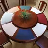Table Mats Leather Double-sided Fan-shaped Waterproof Anti-oil Round Placemats Western Dining Heat-resistant Nonslip Pads