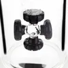 16-Zoll-Glasbong mit geradem Rohr und weißem Mundstück, Stereo-Kreuzperkolator, 18-mm-Innengewinde