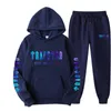 Fatos de treino oversized hoodie masculino trapstar arco-íris cor streetwear moletom esportes terno jaqueta