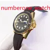 Супер часы Мужские часы из желтого золота Новая модель с безелем 40 мм Автоматические механические наручные часы Каучуковый ремешок с механизмом из сапфирового стекла Мужские часы