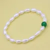 Lien Bracelets DIY À La Mode Belle Long Riz Blanc Waterfresh Perle Élastique Corde Bijoux Pour Femmes Vintage Élégant Charme Minimaliste