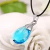 Chaînes 12 pièces/lot Anime épée Art en ligne collier en métal coeur de Yui collier en cristal bleu Cosplay accessoires bijoux