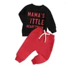 Ensembles de vêtements pour bébés filles et garçons, tenue de saint-valentin, sweat-shirt à manches longues, pantalon de survêtement, vêtements d'hiver et de printemps