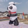 Leuke 3m hoge opblaasbaar Panda Chef Advertising Animal Model met lepel voor restaurant decoratie of promotie