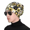 Berets Retro Glamorous Gold Pattern Knit Hat Sunhat Custom Hats Mountaineering Man Cap Women's