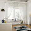 Curtain White Window Screening Gauze Tulle Drap Sheer Modern Chiffon Solid Panel Flower Pattern For Living Room Home Decor D30