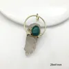 Hänge halsband 1 bit multistil druzy naturlig kvarts geode sten med strass kristall charms hängen hitta för halsbandsmycken