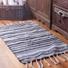 Carpets Classic Living Room Carpet Cotton And Linen Kitchen Bedside Soft Stripe Rug Floor Mat Pad Hand-woven Area For Home Decor