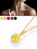 Anhänger Halsketten Mode Kristall Blume Strass Elegante Kette Zubehör Frauen Schmuck Party Geschenk