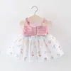 Vestidos de menina bebê meninas vestido de malha estrela padrão festa verão crianças princesa estilo casual roupas