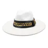 Chapeaux Fedora de Style britannique, classique, solide, à grand bord, 9.5cm, chapeau de Jazz feutré pour femmes, Panama, casquette d'église de mariage, sombreros de mujer
