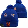 Mets Beanies New York Beanie Cap Wool Warm Sport Knit Hat Baseball North American Team Striped Sideline USA College Cuffed Pom Hats Men Women a0