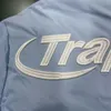 Hot sale Het nieuwste Trapstar-katoenen donsjack voor heren, ijsblauw, afneembaar patchborduurwerk met capuchon, Brits modemerk