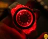 Wristwatches Drop 10pcs Led Flash Luminous Watch Personality Trends Students Lovers Jelly Woman Mens Wwatches 2 color 230412