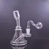 60pcs küçük cam beher bong su borusu 6 inç yağ dab teçhizatları duş başlık takma, erkek cam yağ brülör boru ile sigara içme ashcatcher