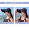 Viseras Sombrero de verano para mujer Gorra extraíble con cremallera Sombrero de copa vacío Cycilng Anti-UV Sombreros para el sol Señoras Sombrero de ala grande plegable Gorras con visera 230412