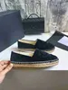 Luxury Sandal Casual Women Shoes Valet Espadrilles Summer Designers Ladies Flat Beach Half Slippers Fashion Woman Loafers Fisherman Canvas Shoe With Box Storlek 34-42