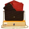 豪華なデザイナーの女性バッグハンドバッグ女性ショルダーバッグ財布3pcsセットオリジナルボックスファッションパターン花文字チェッカーグリッド3インチ
