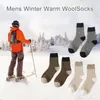 Men's Socks 3 Pairs Women Wool Winter Mid-tube Thick Warm-keeping Footwear Knitted Sock Training Basketball Running Yoga