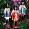 Holzornamente Weihnachten, 6 Stück, Nussknacker, Weihnachtsfiguren aus Holz, 12 cm, Walnüsse, Soldatenpuppen, Tischdekoration, Weihnachtsgeschenk 201203272P