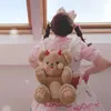 Storage Bags Devil Bear Bag Cute Plush Doll Fluffy Throw Lolita Soft Girl Cross Shoulder Kawaii Lovely Stuffed Backpack School