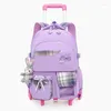 Sacos escolares Xzan mochila com rodas mochila escolar destacável mochila feminina carrinho para meninas crianças bagpack