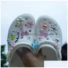 Pièces de chaussures Accessoires Style Chrysanthemum Croc Charms Papillon Décorations Drop Delivery Shoes Dhngj