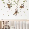 Décoration murale Boho Singe Suspendu à la Branche Feuilles Jungle Autocollant Pépinière Vinyle Decal Garçons Bébé Chambre Salle De Jeux Intérieur Maison 230411