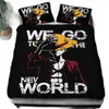 Beddengoed stelt een stuk team set cartoon anime zwart dekbedovertrek voor volwassenen luffy zoro chopper bed king size home quilt