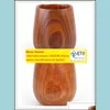 Mugs 150Ml5Oz Environmental Protection Reable Log Material Wooden Mugs Roses Chinese Green Tea Coffe