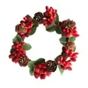 Dekorativa blommor Simulering Juleljus Garland Xmas Ring Wreath Party Supplies Mini för vardagsrumsheminredning