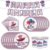 Nyhetsartiklar American Independence Day Hat Balloon National Flag Disponertable Tableware Set Happy 4: e juli USA National Day Party Decor Z0411